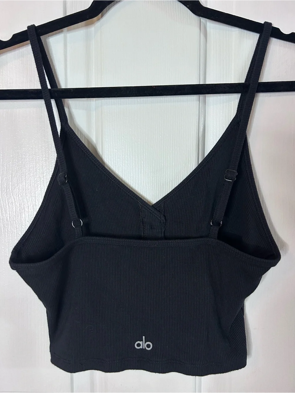 ALO Yoga Ribbed Delicate Lounge Tank- Black/ Size X-Small